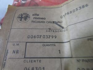 60703799 MOSTRINA MODANATURA SEDILE ANTERIORE DX ALFA 33 NUOVO ORIGINALE - immagine 3