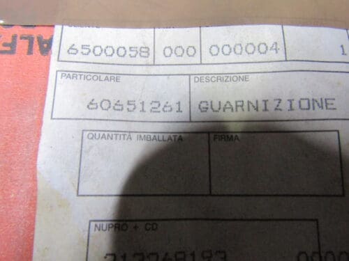 60651261 GUARNIZIONE DX GOCCIOLATOIO ALFA 156 NUOVO ORIGINALE - immagine 3