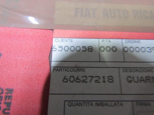 60627218 GUARNIZIONE DX GOCCIOLATOIO ALFA 146 NUOVO ORIGINALE - immagine 3