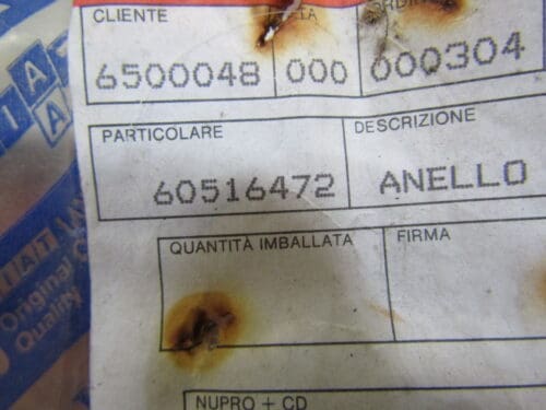 60516472 ANELLO METALLICO COPPIA CONICA ALFA SPIDER NUOVO ORIGINALE - immagine 3