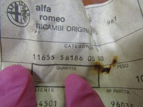 116555818600 TAPPO DISTANZIALE ALFA ALFETTA GIULIETTA NUOVO ORIGINALE - immagine 3