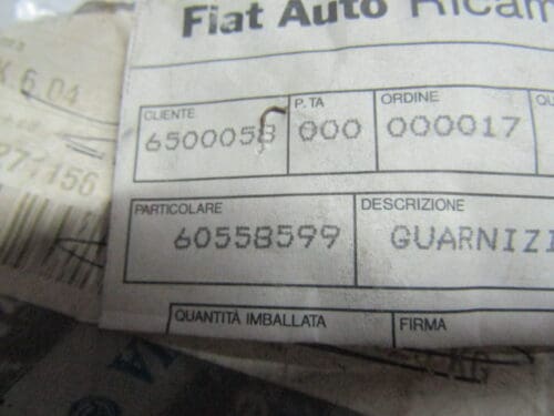 60558599 GUARNIZIONE POMPA ACQUA ALFA 155 GTV SPIDER NUOVO ORIGINALE - immagine 3