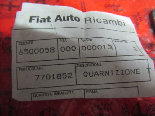 7701852 GUARNIZIONE TUBO OLIO TURBINA ALFA 155 164 NUOVO ORIGINALE - immagine 3